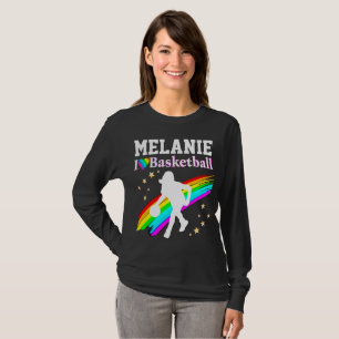 PRETTY PERSONALIZED BASKETBALL GIRL T SHIRT