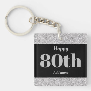 pretty personalized birthday gift keychain 80th
