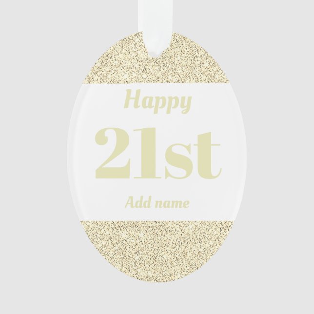 Pretty personalized birthday gift ornament 21st (Front)