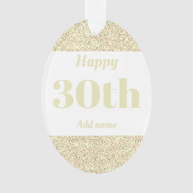 Pretty personalized birthday gift ornament 30th (Front)