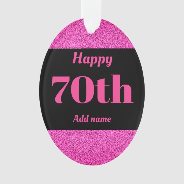 Pretty personalized birthday gift ornament 70th (Front)