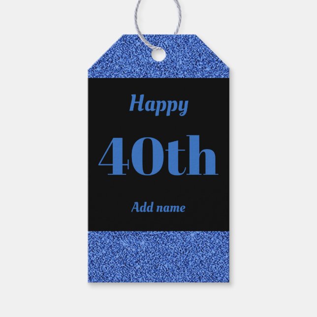 pretty personalized birthday gift tags 40th (Front)