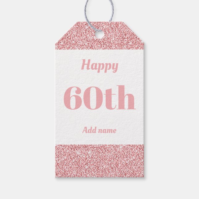 pretty personalized birthday gift tags 60th (Front)