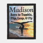 PRETTY PERSONALIZED GYMNAST FLEECE BLANKET
