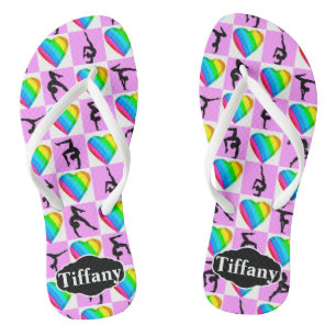 PRETTY PERSONALIZED GYMNASTICS FLIP FLOPS
