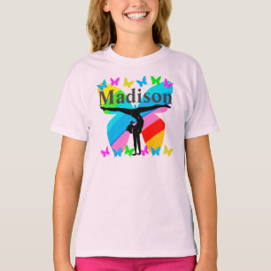 PRETTY PERSONALIZED GYMNASTICS RAINBOW T SHIRT