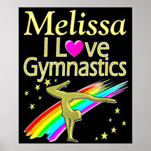 PRETTY PERSONALIZED I LOVE GYMNASTICS POSTER