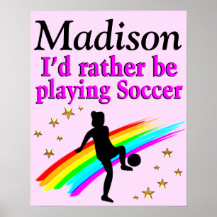 PRETTY PERSONALIZED I LOVE SOCCER POSTER
