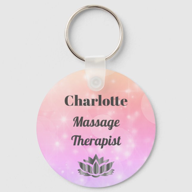 Pretty personalized Massage Therapist Keychain (Front)