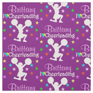 PRETTY PERSONALIZED PURPLE CHEERLEADING FABRIC