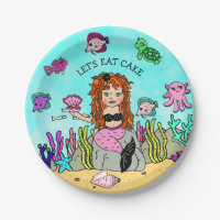 Pretty Pesonalized Pink and Black Mermaid Birthday