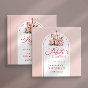Pretty petals and prosecco blush gold guest book