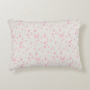 Pretty Petals on Stripes Decorative Cushion