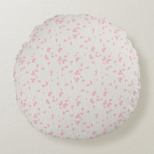 Pretty Petals on Stripes Round Cushion