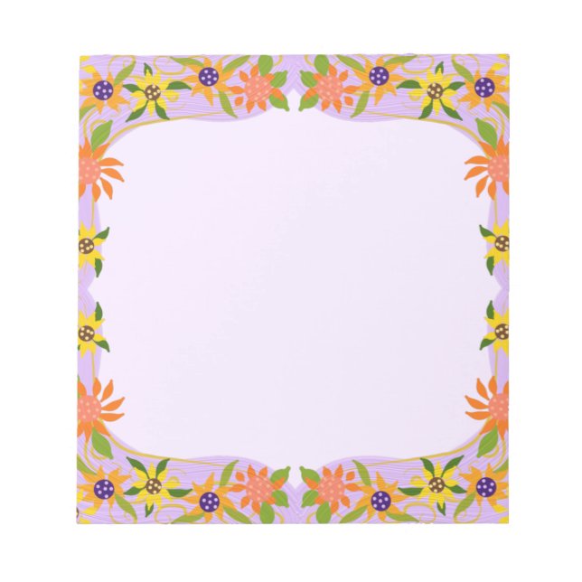 Pretty Petite Flowers You Customise Purple Notepad (Front)