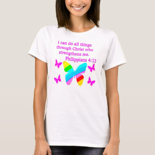 PRETTY PHILIPPIANS 4:13 BUTTERFLY DESIGN T-Shirt