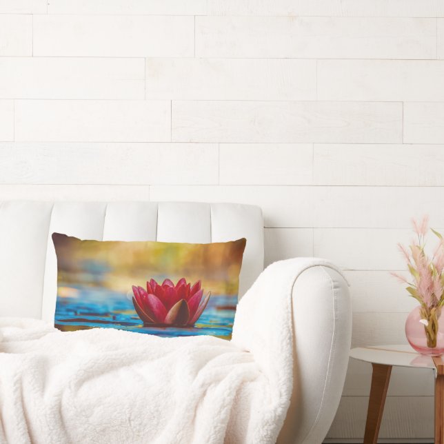 Pretty Photo of a Lotus Flower in a Pond Lumbar Cushion (Couch)