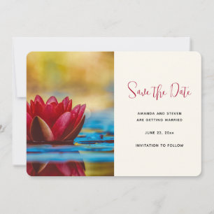 Pretty Photo of a Lotus Flower in a Pond Save The Date