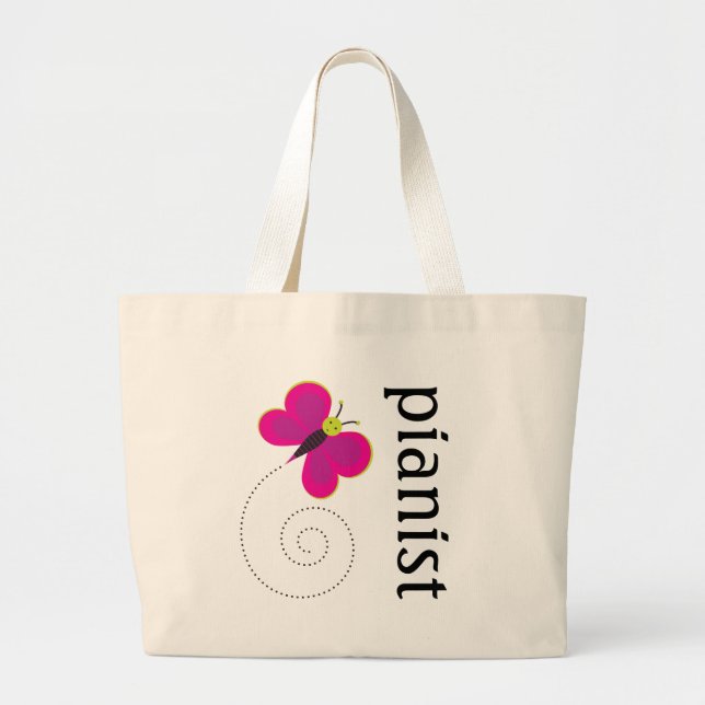 Pretty Pianist Piano Tote Bag (Front)