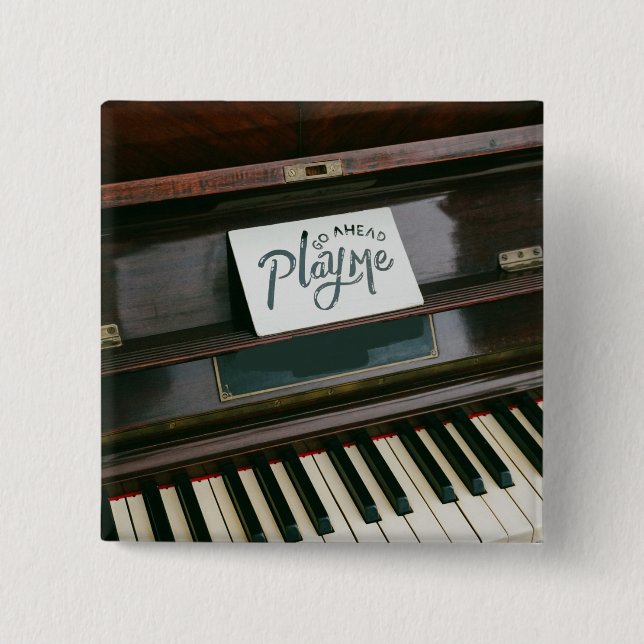 Pretty Piano 15 Cm Square Badge (Front)