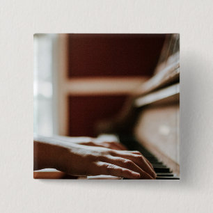 Pretty Piano Artwork 15 Cm Square Badge