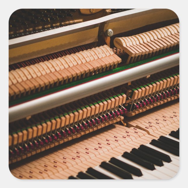 Pretty Piano Artwork Square Sticker (Front)