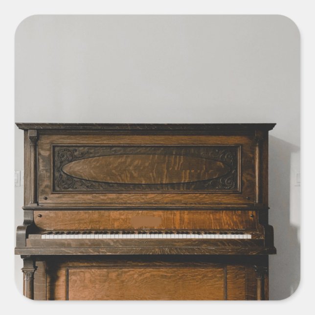 Pretty Piano Artwork Square Sticker (Front)