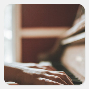 Pretty Piano Artwork Square Sticker