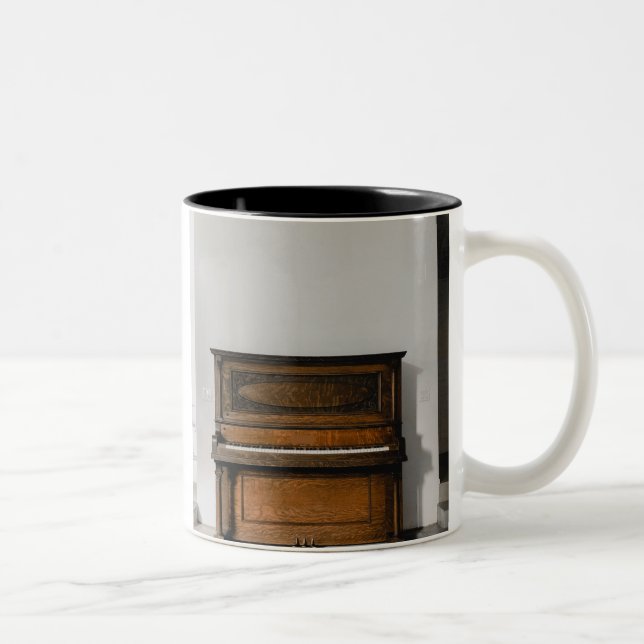 Pretty Piano Artwork Two-Tone Coffee Mug (Right)