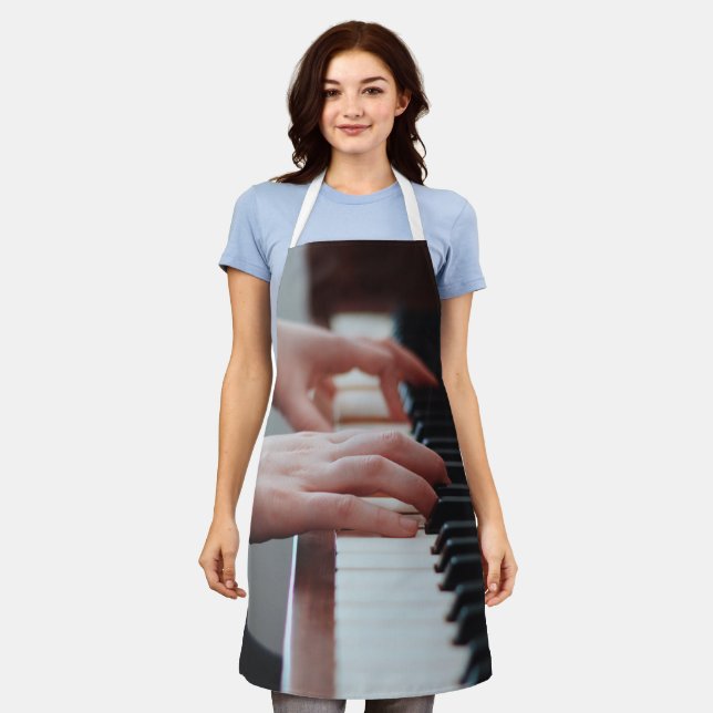 Pretty Piano Design Apron (Worn)