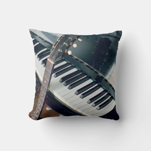 Pretty Piano Design Cushion (Front)
