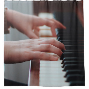 Pretty Piano Design Shower Curtain