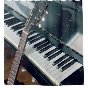 Pretty Piano Design Shower Curtain
