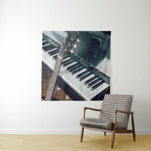 Pretty Piano Design Tapestry