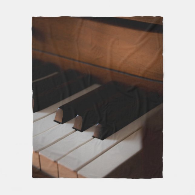 Pretty Piano Fleece Blanket (Front)