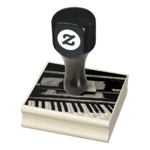 Pretty Piano Rubber Stamp