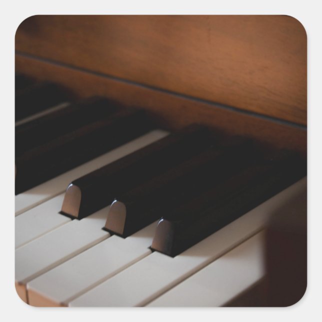 Pretty Piano Square Sticker (Front)
