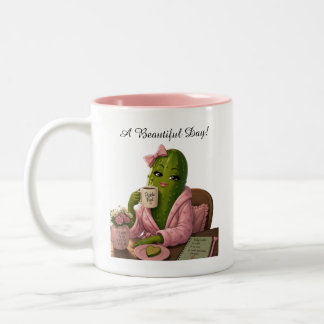 Pretty Pickle in the Morning Two-Tone Coffee Mug