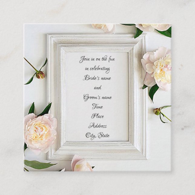 Pretty Picture Frame Wedding Reception Enclosure Card (Front)