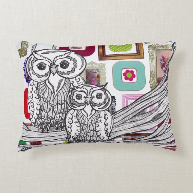 Pretty Picture Owls Decorative Cushion (Front)