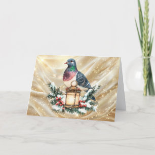 Pretty Pigeon Christmas Holiday Card