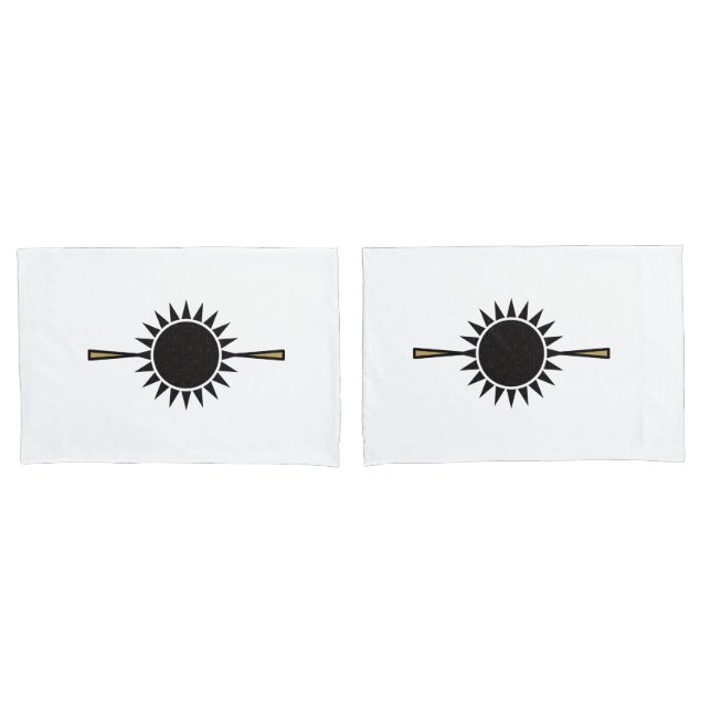 Pretty Pillowcase Set with Mosaic Black Sun (Front-Set)