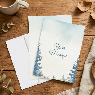 Pretty pine trees your message holiday card