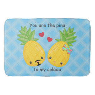 Pretty Pineapple Tropical Pina Colada Romantic Bath Mat
