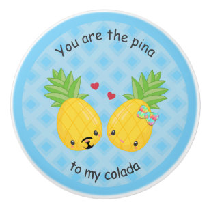 Pretty Pineapple Tropical Pina Colada Romantic Ceramic Knob