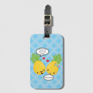 Pretty Pineapple Tropical Pina Colada Romantic Luggage Tag