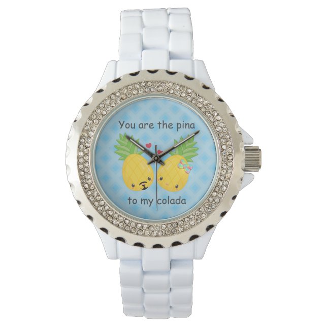Pretty Pineapple Tropical Pina Colada Romantic Watch (Front)