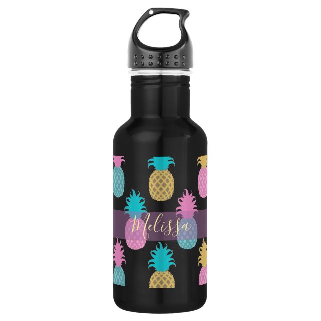 Pretty Pineapples 532 Ml Water Bottle (Front)
