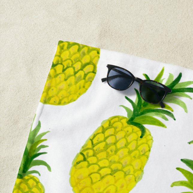 Pretty Pineapples Summer Fun Fruit Beach Towel (In Situ)