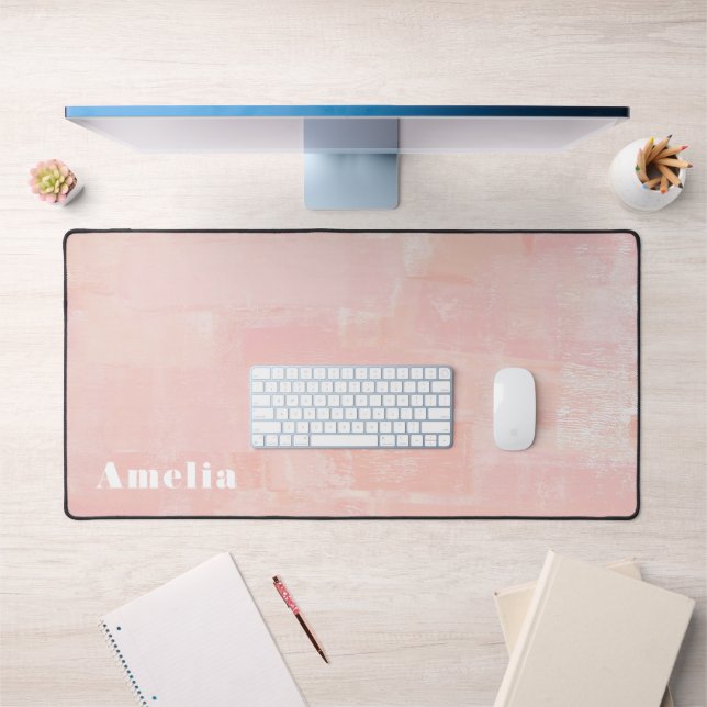 Pretty Pink Abstract Textured Desk Mat (Office 1)